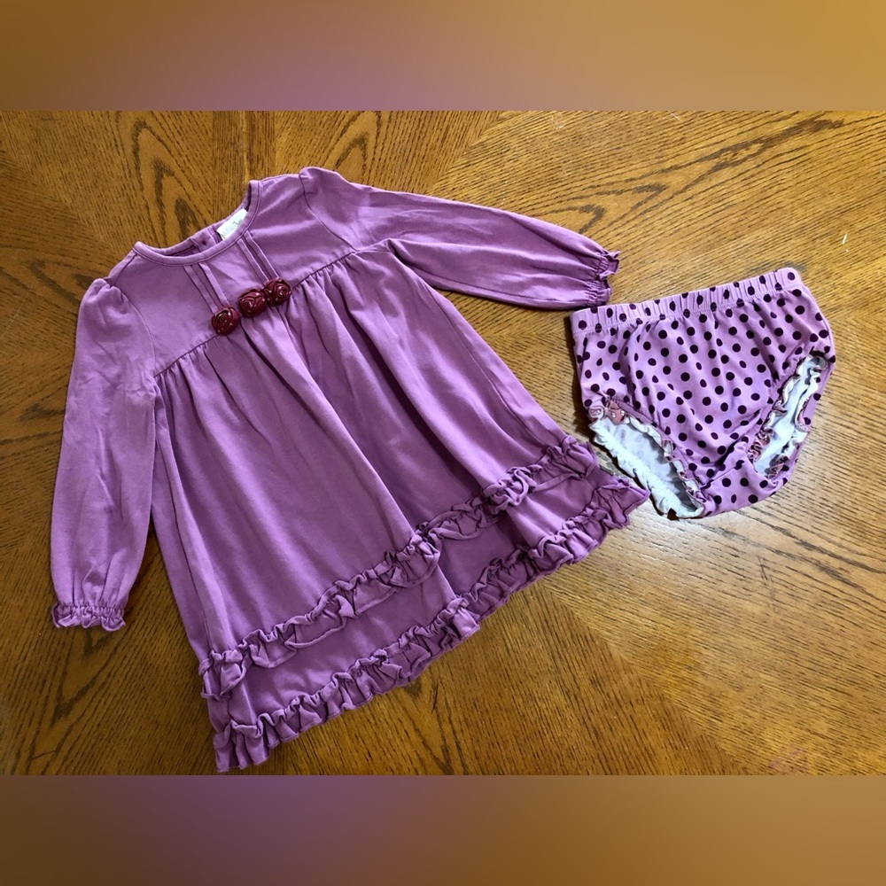 Matilda Jane Plum Purple Dress with bloomers 18-24 months